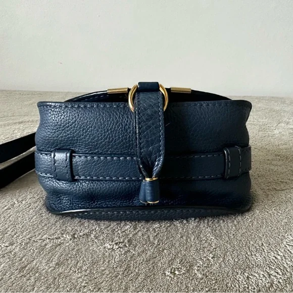 Chloe Leather Mini Marcie Crossbody Navy Blue - Picture 4 of 13